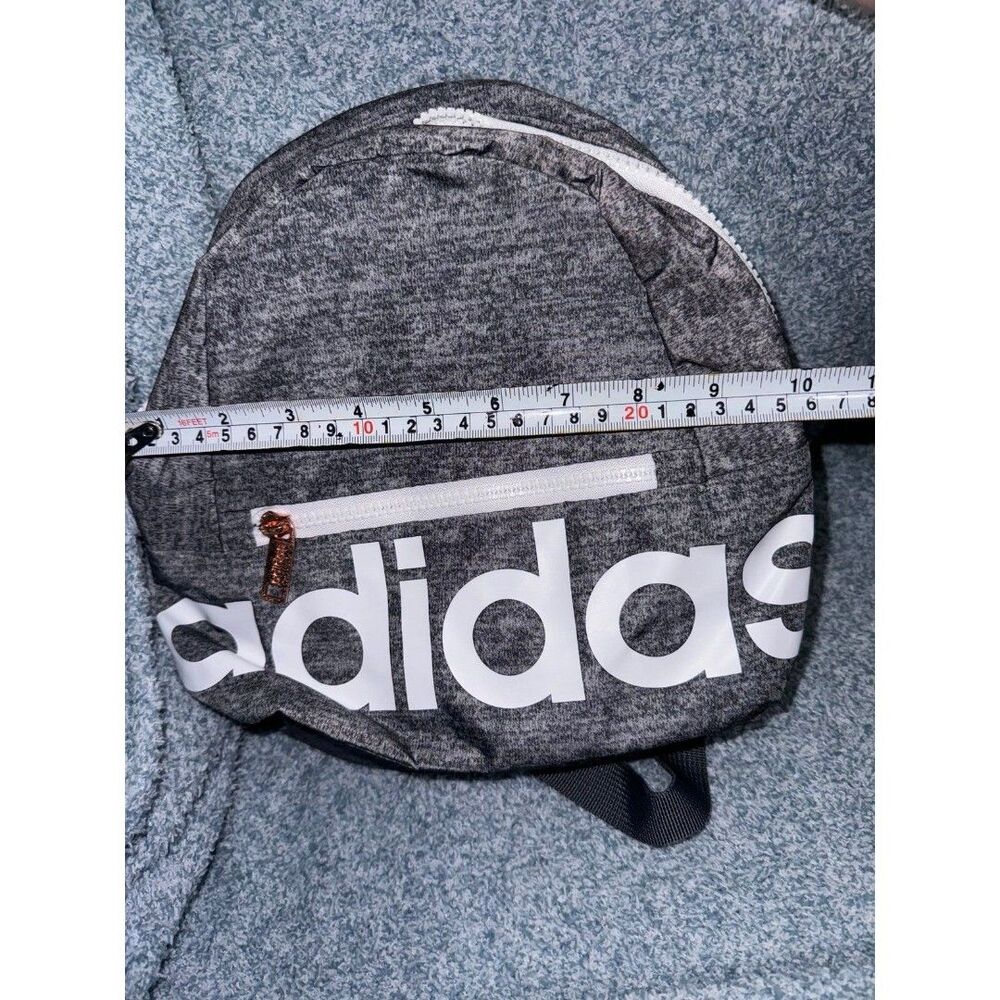 Adidas Unisex Mini Travel Small Backpack Bag - Jersey Onix Gray/Rose Gold B22 - Picture 9 of 11
